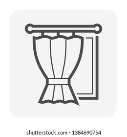Curtain and blind icon design.