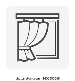 Curtain and blind icon design.