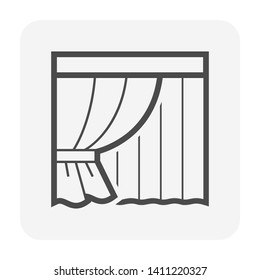 Curtain and blind icon design.