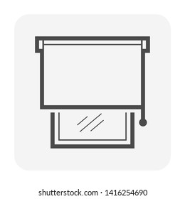 Curtain and blind icon design for interior design work.