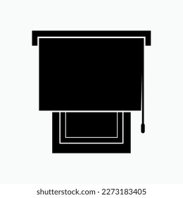 Curtain Blind Icon. Window Accessories. Interior Element Symbol.