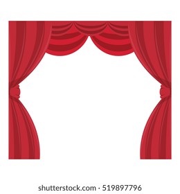 curtain cinema isolated icon