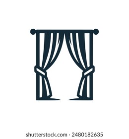 curtain company logo vector illustration template design