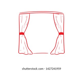curtain doodle hand draw vector drawing