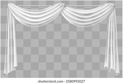 Curtain drapery for wide window white