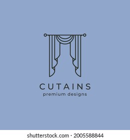 curtain fabric logo vector symbol illustration design