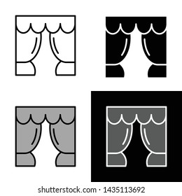 curtain in favorite icon vector