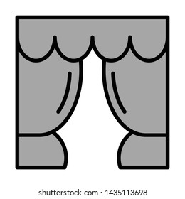 curtain in favorite icon vector