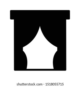 curtain glyph flat vector icon
