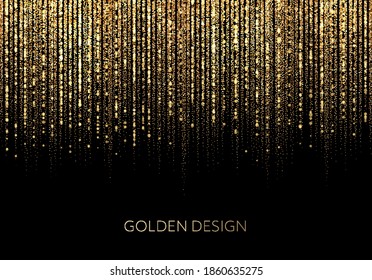 curtain of golden particles on a black background