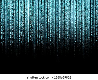 curtain of golden particles on a black background