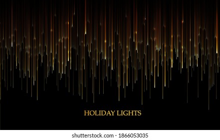 curtain of golden particles on a black background