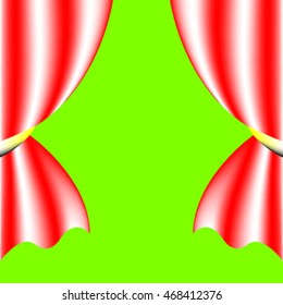  Curtain green screen vector