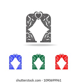 curtain with heart patterns icon. Elements of Valentine's Day in multi colored icons. Premium quality graphic design icon. Simple icon for websites, web design, mobile app on white background