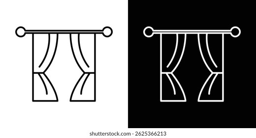 Curtain icon concept stroke on white background