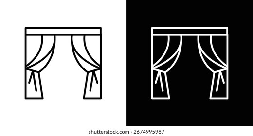 Curtain icon design elements for graphic designs. Vector icons