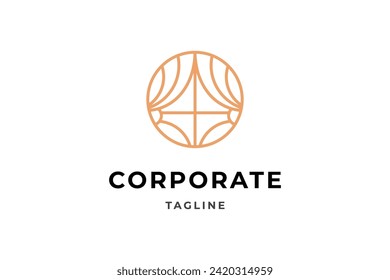 Curtain icon flat vector logo design with round window