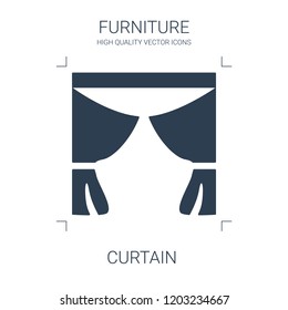 curtain icon. high quality filled curtain icon on white background. from furniture collection flat trendy vector curtain symbol. use for web and mobile