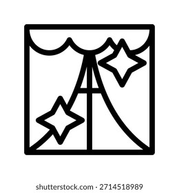 Icono de cortina ilustración Vector diseño Plantilla
