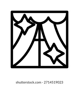 Icono de cortina ilustración Vector diseño Plantilla