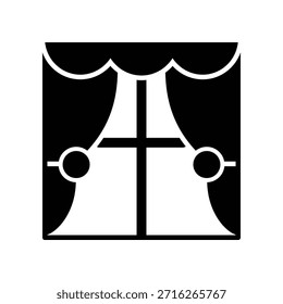 Icono de cortina ilustración Vector diseño Plantilla