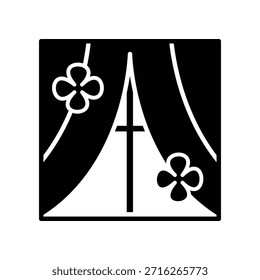 Icono de cortina ilustración Vector diseño Plantilla
