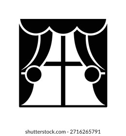 Icono de cortina ilustración Vector diseño Plantilla