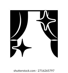 Icono de cortina ilustración Vector diseño Plantilla