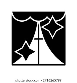 Icono de cortina ilustración Vector diseño Plantilla