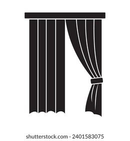 curtain icon logo vector design template