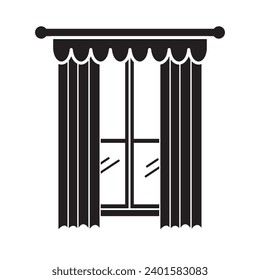plantilla de diseño vectorial del logotipo del icono de cortina