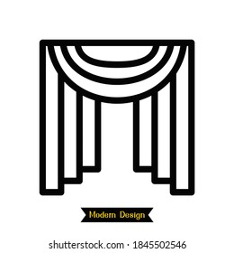 Vorhangsymbol mit modernem Design. Vektorgrafik