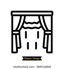 icono de cortina con diseño moderno. ilustración vectorial
