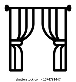curtain icon outline vector design