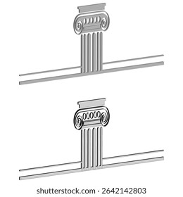 Curtain icon. Roller mechanism vector. Window shade detail. Interior object shape.