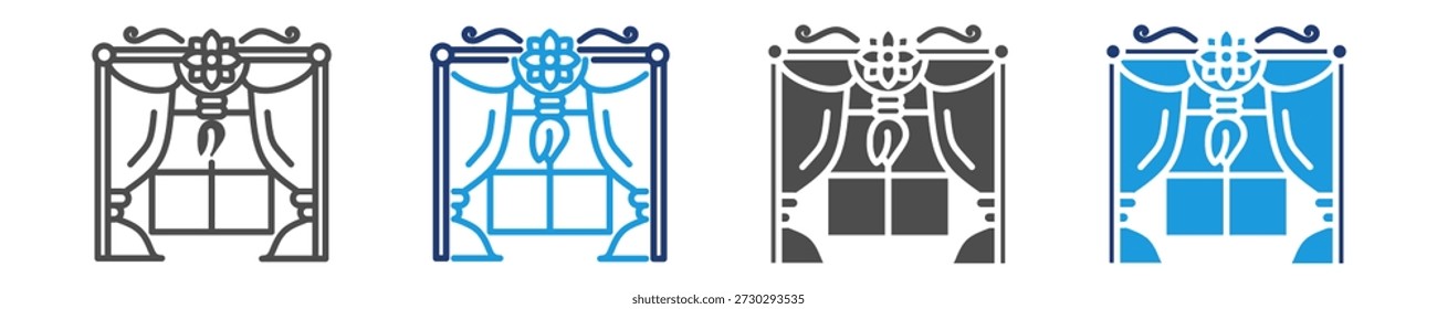 curtain icon set multiple syle