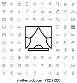 Curtain icon. set of outline entertainment icons.