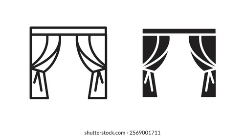 Curtain icon set vector graphics designs