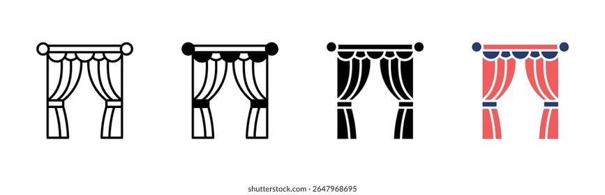 Curtain icon sheet multiple style collection