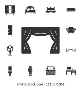 Curtain icon. Simple element illustration. Curtain symbol design from Home Furniture collection set. Can be used for web and mobile on white background