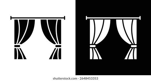 Curtain icon symbol collection. Flat vector stock illustration.