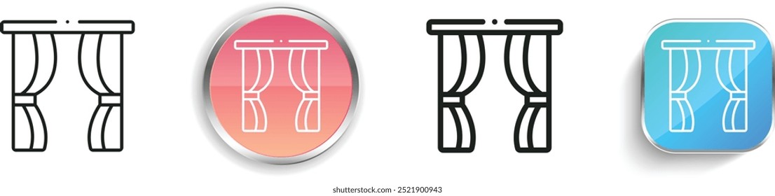 curtain icon. Thin Linear, Regular and Button Style Design Isolated On White Background
