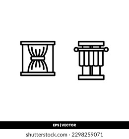 Curtain icon vector illustration logo template for many purpose. Isolated on white background.