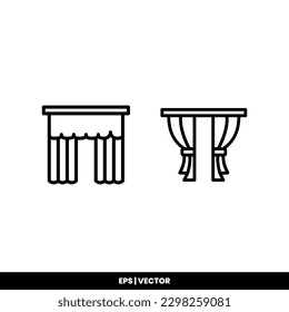 Curtain icon vector illustration logo template for many purpose. Isolated on white background.