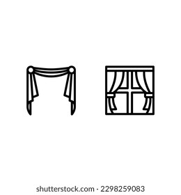 Vorhang Symbol Vektorgrafik Logo Vorlage für viele Zwecke. Einzeln auf weißem Hintergrund.