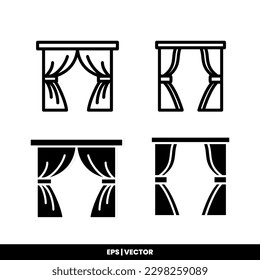 Curtain icon vector illustration logo template for many purpose. Isolated on white background.