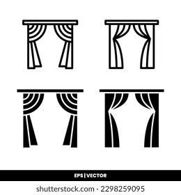 Vorhang Symbol Vektorgrafik Logo Vorlage für viele Zwecke. Einzeln auf weißem Hintergrund.