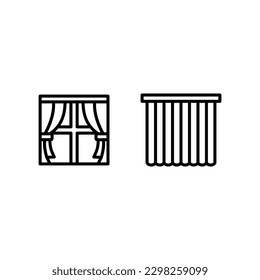 Plantilla de logotipo de ilustración de vector de icono de cortina para muchos fines. Aislado sobre fondo blanco.