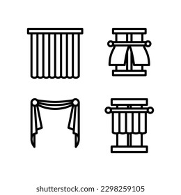 Plantilla de logotipo de ilustración de vector de icono de cortina para muchos fines. Aislado sobre fondo blanco.