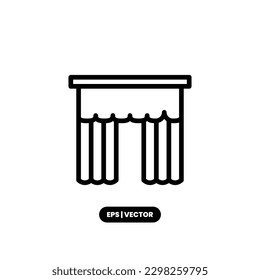 Curtain icon vector illustration logo template for many purpose. Isolated on white background.